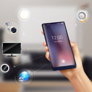 Dispositivos de seguridad para el hogar, como cámaras de vigilancia inteligentes y sistemas de alarma