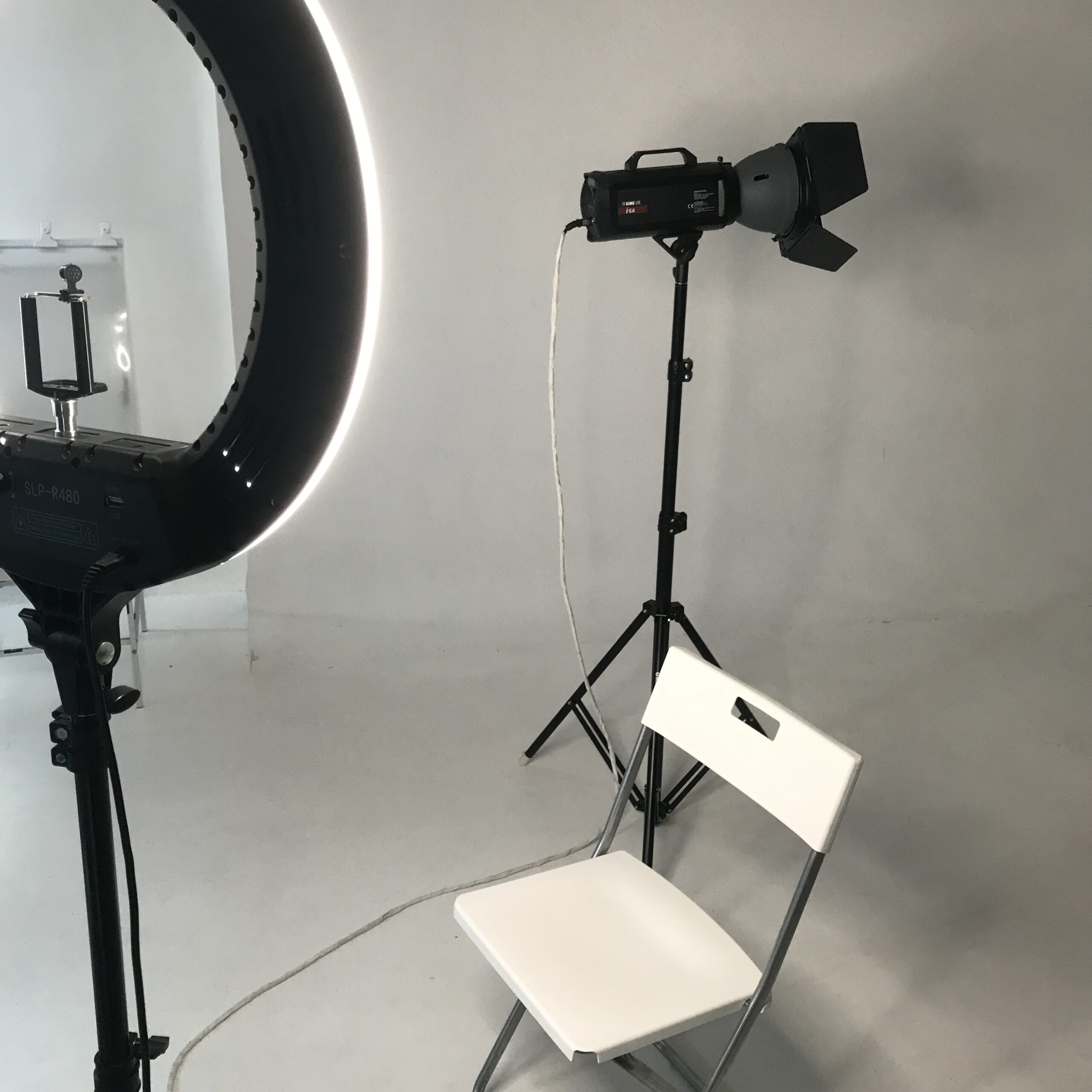 high angle view empty chair studio scaled
